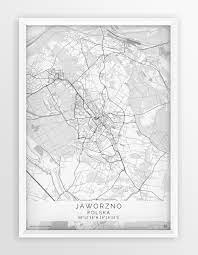 It lies in the silesian highlands, on the przemsza river (a tributary of the vistula). Plakat Mapa Jaworzno Seria White