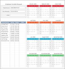 2020 Employee Vacation Request Excel Template Excel Templates Planner Template Templates