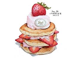 miss chan 陳小姐 在 instagram 上发布 2019 12 16 strawberry pancake sean cake 士多啤梨班戟 seancafehk 黃店 food illustrations food strawberry pancakes