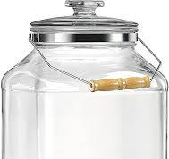 2.5 Gallon Glass Jar with Lids, 5.5" Opening Heavy Large Glass Storage Jars  with Handle, Extra Big Glass Container for Kitchen Organization