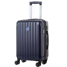Flybe ryanair cabin bag suitcase lightweight hand luggage hard shell 55x40x20cm. Ikase Valise Cabine Connectee Trolley Rigide Polycarbonate 8 Roues 50 Cm Bleu Marine Bleu Marine Cdiscount Bagagerie Maroquinerie