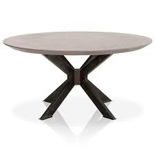 As you want to bring that industrial look of construction materials creating beautiful furniture to your dining area, we give you the elenora dining table. Concrete Top Round Dining Table With Distressed Black Metal Legs Ash Gray 60 Round Dining Table Round Concrete Dining Table Round Dining Table