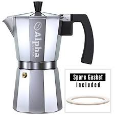 Alpha Coffee Moka Pot 6 Cup Stovetop Espresso Maker Italian Design Premium Aluminum Commercial Grade Coffee And Espresso Maker Espresso Maker Stovetop Moka Pot