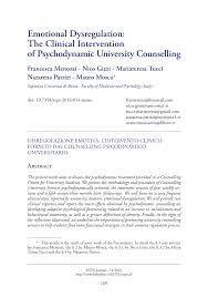 It is offered by the graduate department of applied psychology and human development at the ontario institute for studies in education (oise), st. Pdf Emotional Dysregulation The Clinical Intervention Of Psychodynamic University Counselling
