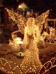 Outdoor Christmas Display Featuring Large Angel Designed And Created By Maria Proietti Winner Of To Christmas Display Christmas Decorations Outdoor Christmas