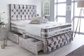 Light green bedroom ideas home interiors beautiful bedrooms. Crushed Velvet Divan Shop Wowcher