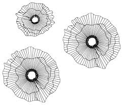 Baskets, pots, window boxes & saucers. Black Wire Flower Wall Art 3 Piece Set Transitional Metal Wall Art By Dr Livingstone I Presume