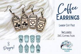Check out inspiring examples of glowforge artwork on deviantart, and get inspired by our community of talented artists. Coffee Earrings For Glowforge Or Laser Cutter 627516 Laser Engraving Design Bundles