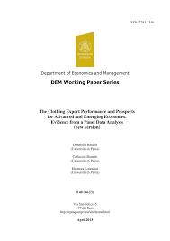 Lorenzini apparels ltd operates in the men's & boys' work clothing sector. Pdf Baiardi Donatella Bianchi Carluccio Lorenzini Eleonora 2013 The Clothing Export Performance And Prospects For Advanced And Emerging Economies Evidence From A Panel Data Analysis New Version Dem Working Paper Series N 40
