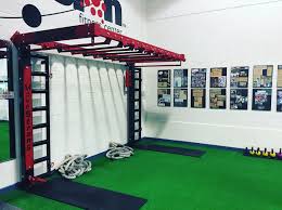 Space Efficient Gym Wall Mount Monkey Bar Bridge With Functional Training Features Pull Up Bars Battle Ropes Suspension Training Ninja Warrior Ocr Training