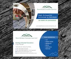 Premium cards printed on a variety of high quality paper types. Bold Serious Home Improvement Business Card Design For West Hudson Construction Llc By Ss Designs Design 12955301