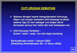 Bawah kemudahan cuti ihdad, kakitangan. Cuti Kematian Ahli Keluarga 13 4 2015 Taklimat Pengurusan Cuti Glosdagh
