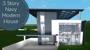 Bloxburg 3 Story Navy Modern House Speedbuild Youtube