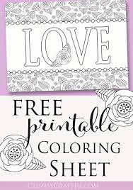 Free Printable Adult Coloring Sheet - Love, Perfect for Valentine's Day -  Clumsy Crafter