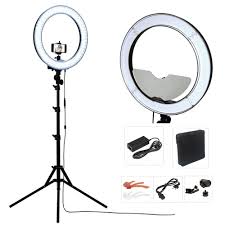Fusitu 18 Photographic Lighting 55w 5500k 240 Leds Ring Lamp Led Ring Light With Tripod For Camera Phone Makeup Photo Video Kit Xenon H1 Slim Kit E Bikekit Overhaul Aliexpress
