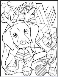The dog has a bone in his teeth. Christmas Puppy Coloring Pages 60 Images Free Printable