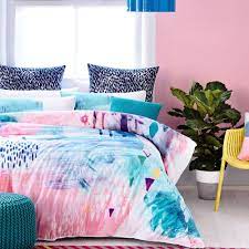 exclusively hand painted by the adairs design team the picasso quilt cover set recreates the collaboration of colour patter bed linens luxury simple bed home