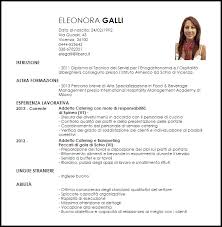 Modello Curriculum Addetto Catering Livecareer