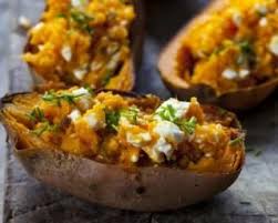 Recette De Patate Douce Farcie Aux Noix Cheddar Et Fromage Frais 0 Croq Kilos Recette Recette Patate Douce Recettes De Cuisine Patates Douces Farcies