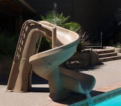Sr Smith 360 Degree Pool Slide Gray Granite Pool Water Slide Inground Pool Slides Water Slides Backyard