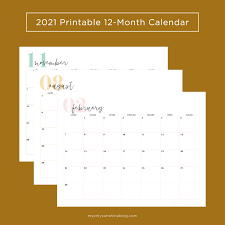 If you're feeling a little bit overloaded about the major structure or graphics in a distinct template, you may want to consider using a free printable 12 month calendar 2021 with fundamental photos or art work instead. Free 2021 Printable Calendars My Only Sunshine