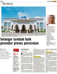 Di tingkat pengadilan agama, ada dua jenis perceraian yakni cerai yang diajukan istri dan cerai talak yang diajukan pihak suami. Selangor Tambah Baik Prosedur Proses Perceraian Klik