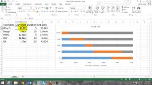 Gantt Chart In Excel 2013 Hindi Youtube