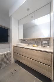 I Like The Tile Backsplash Not Sure Hexagon Makes Sense But I Like It Also Like The Flat Front Vanity Not The Sink Or Bathroom Interior Bathroom Countertops