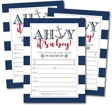 This is an appetizing snack, which is fairly easy to make too! Buy 25 Ahoy It S A Boy Nautical Baby Shower Invitations Sprinkle Invite For Little Man Gender Anchor Theme Cute Printed Fill Or Write In Blank Printable Card Unique Vintage Coed Party Paper