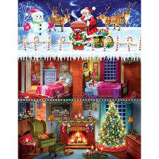 Christmas jigsaw puzzles 500 pieces. Puzzle Randy Wollermann Who S On The Roof Sunsout 18141 500 Pieces Jigsaw Puzzles Christmas Jigsaw Puzzle