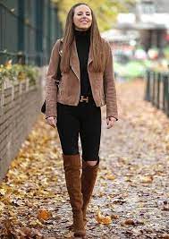 An easy outfit to recreate with your camel coat. 20 Brown Boots Outfit Ideas To Look Fancy In Autumn Outfit Styles
