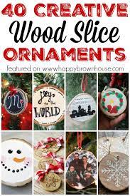 Make these adorable wood slice nativity themed ornaments. 40 Creative Wood Slice Christmas Ornaments Happy Brown House
