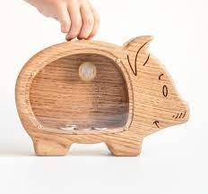 Top 6 most innovative banking and financial products for kids. Coin Bank Wooden Baby Piggy Bank For Boys Or Girl Coin Etsy Wooden Piggy Bank Wooden Money Boxes Wooden Money