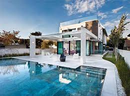 Verandas can be found on the second floor. Contemporary Mediterranean House A Private Paradise