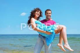 Caucasian Male Holding His Girlfriend On Hands At The Beach Stock Photos Ad Holding Girlfriend Caucasian Male Caucasian Girlfriends Male