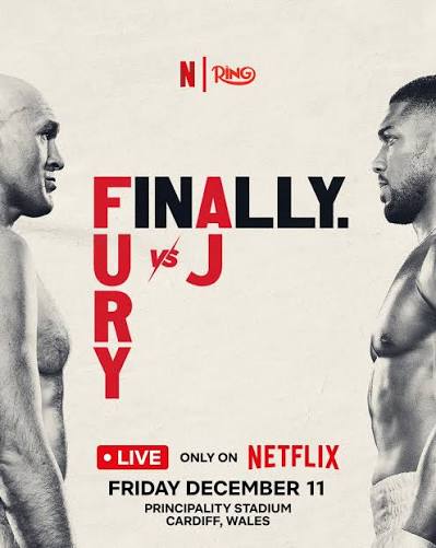 Tyson Fury vs Anthony Joshua 🥊 Years in the making. One night to settle it. December 11th | Principality Stadium 📍 Cardiff, United Kingdom 📺 LIVE on Netflix | @ringmagazine