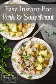 Whether you choose to cook your pork chops in the instant pot from fresh or frozen, they're perfect for a satisfying midweek meal or as a hearty sunday supper. Instant Pot Pork And Sauerkraut The Foodie And The Fix