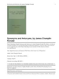 That's just a very short synonyms and antonyms list. Pdf Synonyms And Antonyms Anurag Singh Academia Edu