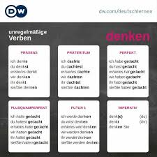 Denken Mit Dem Verstand Arbeiten Uberlegen Prasens Er Denkt Oft An Seine Freundin Im Ausland Prateri German Grammar Learn German German Language Learning