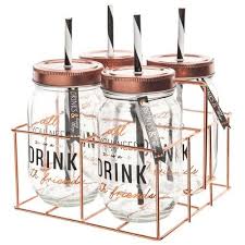 4 Bocaux Avec Paille Support Metal Drink Maisons Du Monde Avec Images Bocal Avec Paille Bocaux Maisonsdumonde