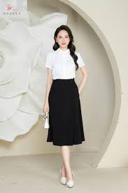 CHÂN VÁY MIDI DÁNG XÒE TRẺ TRUNG JS24-035