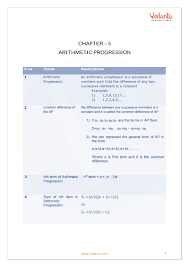 Cbse Class 10 Maths Chapter 5 Arithmetic Progressions Formula