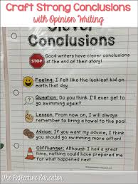 This freebie comes from the 4th grade opinion writing unit. Opinion Writing Strong Conclusions The Reflective Educator