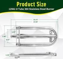 Amazon.com: 12561 U Tube Stainless Steel Grill Burner ...
