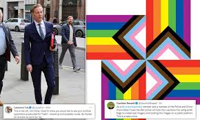Laurence Fox is banned from Twitter after posting swastika symbol made out  of Pride flags | Daily Mail Online