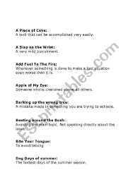 english worksheets idioms