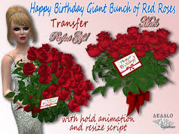 Second Life Marketplace Happy Birthday Giant Bunch Of Red Roses Mesh Special Price Happy Birthday Promo 105 flower bouquet under 200 rupees. happy birthday giant bunch of red roses