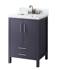 W vanity in stone washed with cultured marble vanity top in white with white sink and mirror has simple, modern styling that will complement a wide variety of bath or powder room decor. California 24 Modern Bathroom Vanity With Carrara Marble Top Kitchenbathcollection