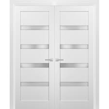 Cope and stick cabinet doors have a simple, classic style that works well in any space. French Double Panel Lite Doors 84 X 84 With Hardware Quadro 4113 White Silk With Frosted Opaque Glass Pre Hung Panel Frame Trims Bathroom Bedroom Interior Sturdy Door Walmart Com Walmart Com