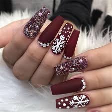 First of all, they are supposed to enhance your mood on cold and gloomy winter days. Stylish Winter Acrylic Coffin Nail Designs To Copy Right Now Winter Nails Winter Acrylic Nails Winter Nails Acrylic Coffin Nails Designs Cute Christmas Nails